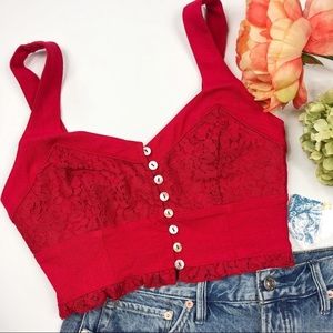 Free People Red Crop Top